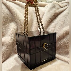 CULT GAIA - NEW Black Acrylic Cube Bag (Phaedra Bag)